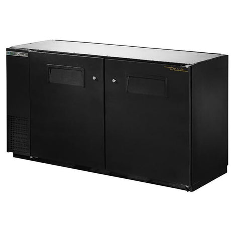 True TBB-24GAL-60-HC Back Bar Refrigerator 2 Solid Doors Galvanized Top 60 inch Black - Kitchen Pro Restaurant Equipment