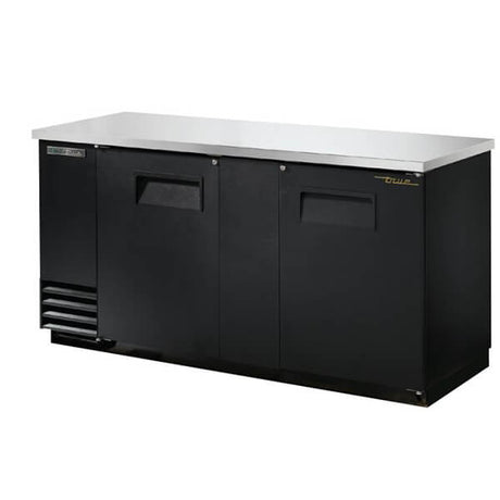 True TBB-3-HC Back Bar Refrigerator 2 Solid Doors 70 inch Black - Kitchen Pro Restaurant Equipment