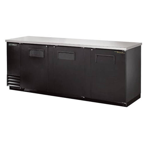 True TBB-4-HC Back Bar Refrigerator 3 Solid Doors 90 inch Black - Kitchen Pro Restaurant Equipment