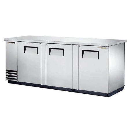 True TBB-4PT-S 90 3/8" Bar Refrigerator - 3 Swinging Solid Doors, Stainless, 115v - Kitchen Pro Restaurant Equipment