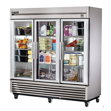 True TS-72G-HC-FGD01 78 1/10" Three Section Reach In Refrigerator - Kitchen Pro Restaurant Equipment