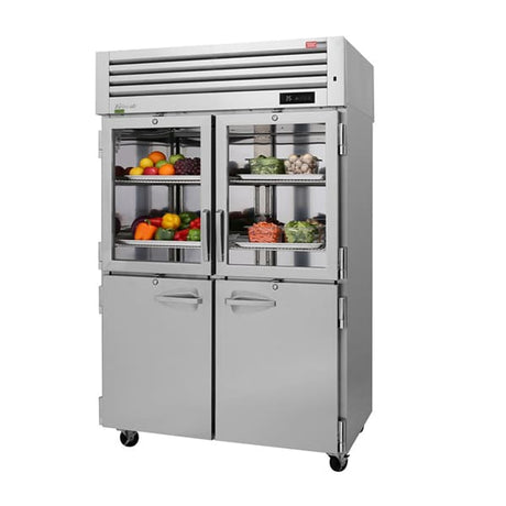 Turbo Air PRO-50R-GSH-N 52" 2-Section Glass and Solid Door Reach-In Top Mount Refrigerator - Kitchen Pro Restaurant Equipment