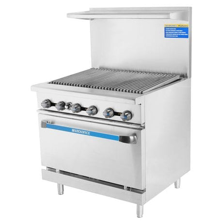 Turbo Air TAR-36RB 36" Heavy Duty Gas Range with Radiant Broiler Top - Kitchen Pro Restaurant Equipment