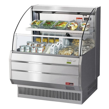 Turbo Air TOM-30LS-N 5.1 cu.ft. 115V Stainless Steel Low Profile Refrigerated Horizontal Open Display Case - Kitchen Pro Restaurant Equipment