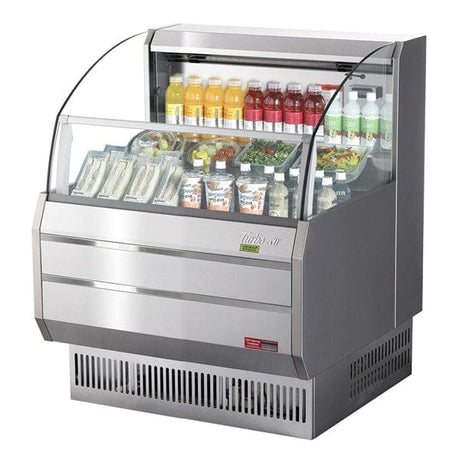 Turbo Air TOM-30SS-N 4.7 cu.ft. 115V Stainless Steel Refrigerated Horizontal Open Display Case - Kitchen Pro Restaurant Equipment