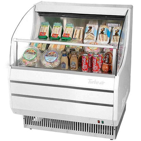 Turbo Air TOM-30SW-N 4.7 cu.ft. 115V White Refrigerated Horizontal Open Display Case - Kitchen Pro Restaurant Equipment