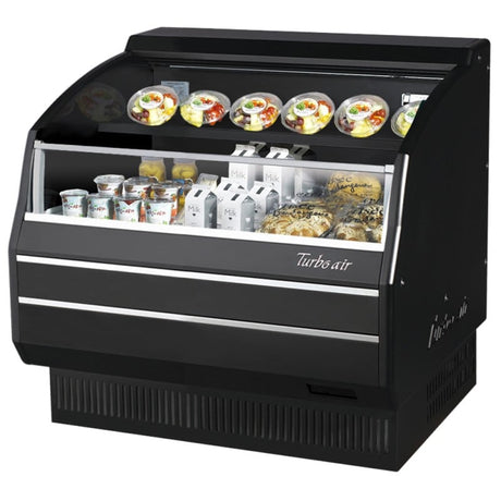 Turbo Air TOM-40LB-SP-N 7.4 cu.ft. 39" 115V Black Low Profile Solid Sides Refrigerated Horizontal Open Display Case - Kitchen Pro Restaurant Equipment