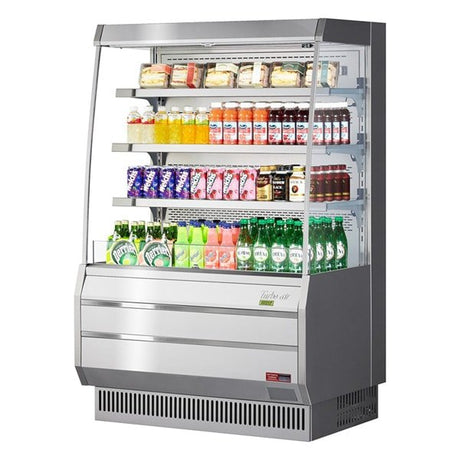 Turbo Air TOM-40MS-N 8.3 cu.ft. 39" 115V Stainless Steel Glass Sides Refrigerated Vertical Open Display Case - Kitchen Pro Restaurant Equipment