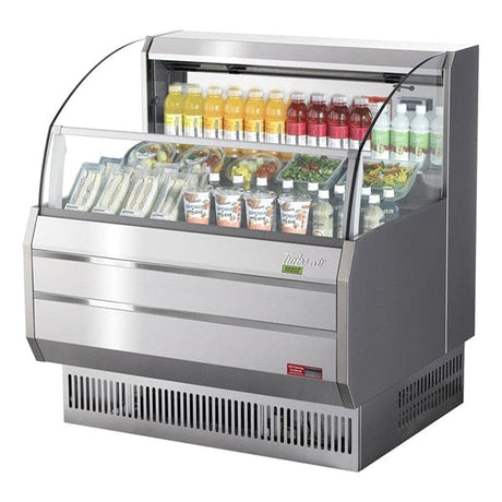 Turbo Air TOM-40SS-N 6.7 cu.ft. 39" 115V Stainless Steel Refrigerated Horizontal Open Display Case - Kitchen Pro Restaurant Equipment