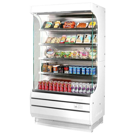 Turbo Air TOM-40W-N 12.5 cu.ft. 39" 115V White Glass Sides Full Height Refrigerated Vertical Open Display Case - Kitchen Pro Restaurant Equipment