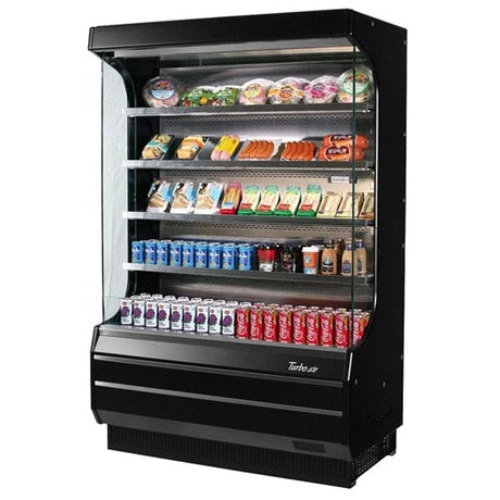 Turbo Air TOM-50B-N 16.5 cu.ft. 51" 115V Black Glass Sides Full Height Refrigerated Vertical Open Display Case - Kitchen Pro Restaurant Equipment