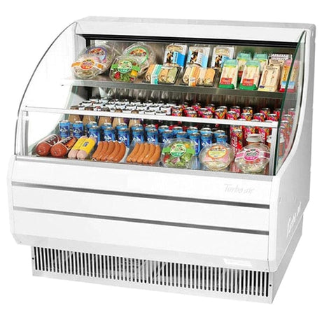 Turbo Air TOM-50LW-N 9.8 cu.ft. 51" 115V White Low Profile Refrigerated Horizontal Open Display Case - Kitchen Pro Restaurant Equipment
