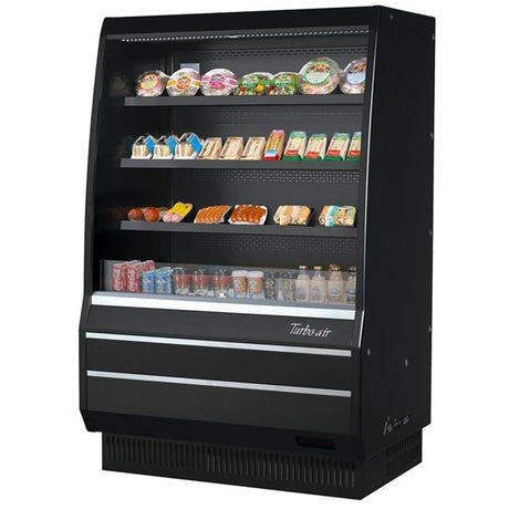 Turbo Air TOM-50MB-SP-A-N 11.1 cu.ft. 51" 115V Black Interior Solid Sides Refrigerated Vertical Open Display Case - Kitchen Pro Restaurant Equipment