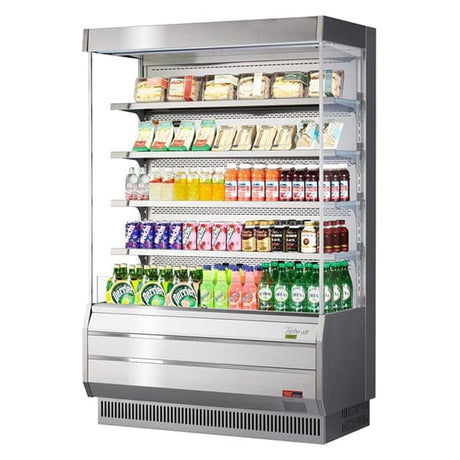 Turbo Air TOM-50S-N 16.5 cu.ft. 51" 115V Stainless Steel Glass Sides Full Height Refrigerated Vertical Open Display Case - Kitchen Pro Restaurant Equipment