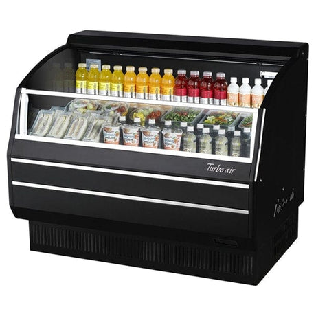 Turbo Air TOM-50SB-SP-A-N 8.9 cu.ft. 51" 115V Black Coated Interior Refrigerated Horizontal Open Display Case - Kitchen Pro Restaurant Equipment