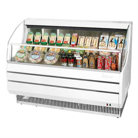 Turbo Air TOM-50SW-N 8.9 cu.ft. 51" 115V White Refrigerated Horizontal Open Display Case - Kitchen Pro Restaurant Equipment