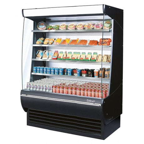 Turbo Air TOM-60DXB-N 18.9 cu.ft. 60" 115V Black Glass Sides Extra Deep Refrigerated Vertical Open Display Case - Kitchen Pro Restaurant Equipment