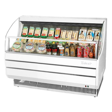 Turbo Air TOM-60SW-N 11.2 cu.ft. 63" 115V White Refrigerated Horizontal Open Display Case - Kitchen Pro Restaurant Equipment