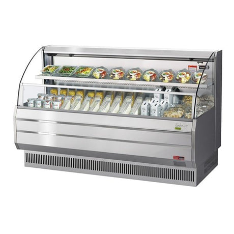 Turbo Air TOM-75LS-N 14.8 cu.ft. 76" 115V Stainless Steel Low Profile Refrigerated Horizontal Open Display Case - Kitchen Pro Restaurant Equipment