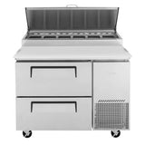 Turbo Air TPR-44SD-D2-N 44" Refrigerated Pizza Prep Table - Kitchen Pro Restaurant Equipment