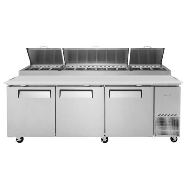 Turbo Air TPR-93SD-N 93" Refrigerated Pizza Prep Table - Kitchen Pro Restaurant Equipment