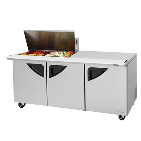 Turbo Air TST-72SD-15M-N 73" 3-Solid Door Prep Table and Undercounter - Kitchen Pro Restaurant Equipment