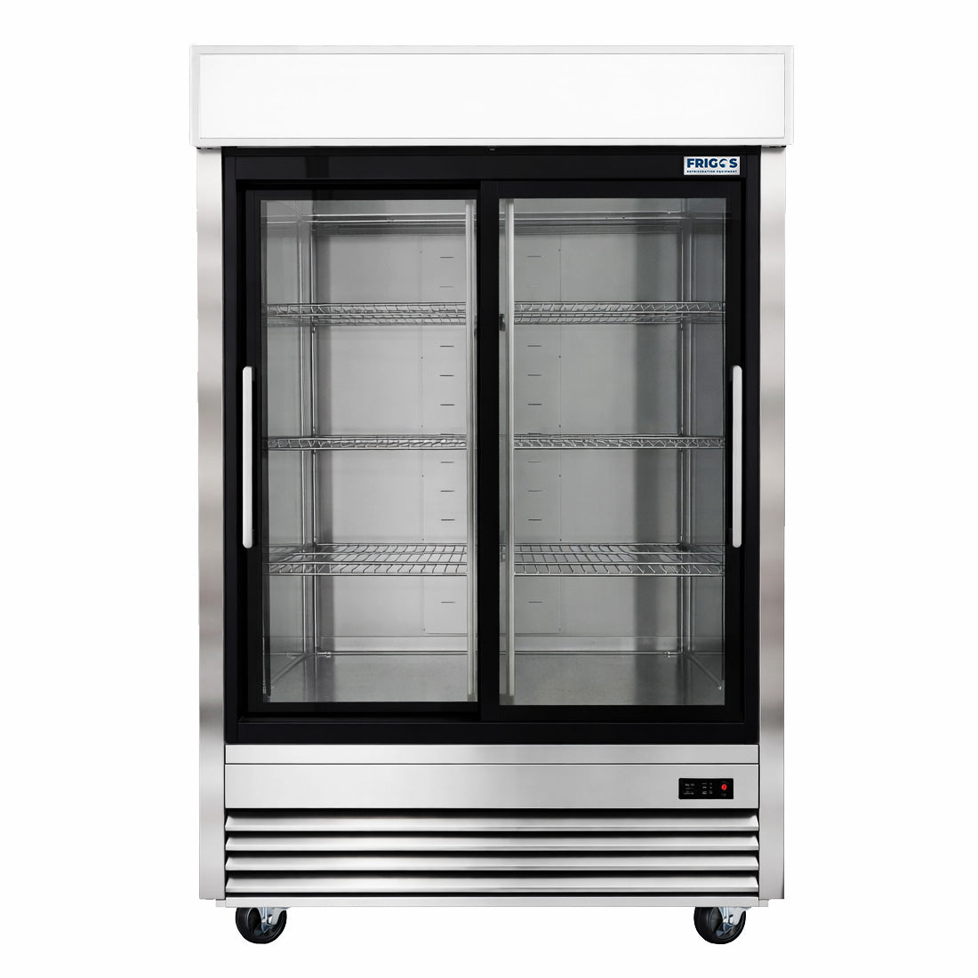 2 Slide Glass Door Commercial Stainless Steel Refrigerator 41.9 Cu Ft 54" Frigos Platinum FG-RF-2DGV