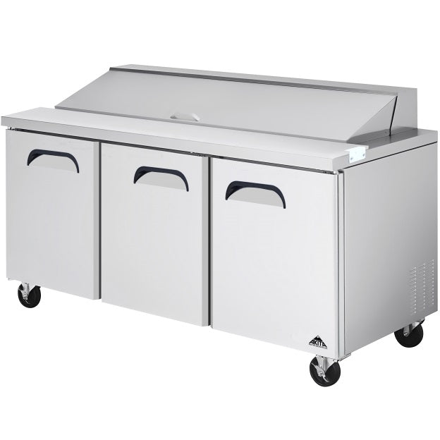 Akita AST-72-30 72" (3) Door Mega Top Refrigerated Salad and Sandwich Prep Table