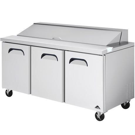 Akita AST-72 72" (3) Door Refrigerated Salad and Sandwich Prep Table