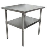 BK Resources CTT-2424 16 Gauge Stainless Steel Work Table Steel with Galvanized Undershelf 24"Wx24"D