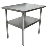 BK Resources CTT-3024 16 Gauge Stainless Steel Work Table with Galvanized Undershelf 30"Wx24"D