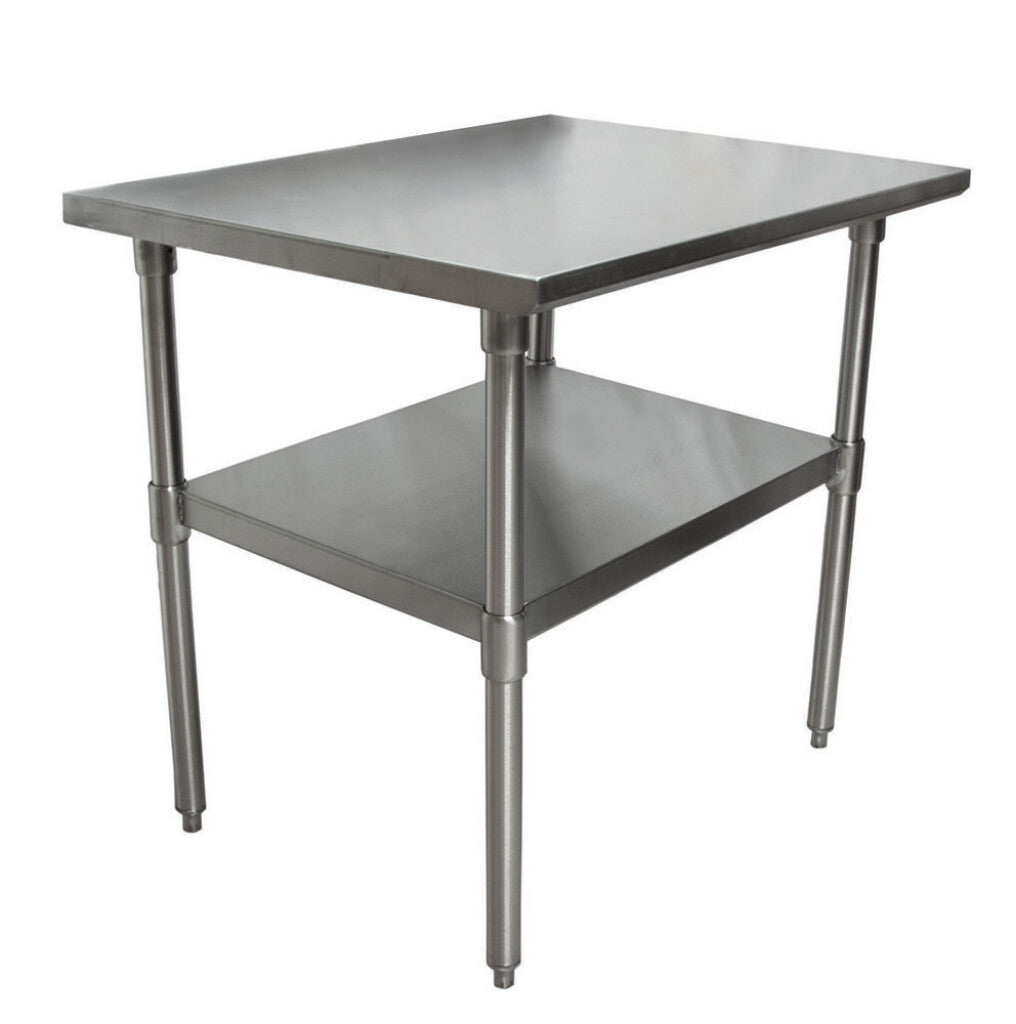 BK Resources CTT-3030 16 Gauge Stainless Steel Work Table with Galvanized Undershelf 30"Wx30"D