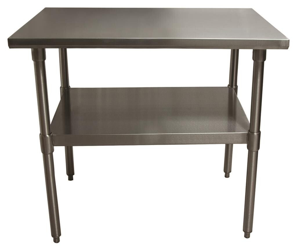 BK Resources CTT-3630 16 Gauge Stainless Steel Work Table with Galvanized Undershelf 36"Wx30"D