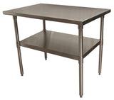 BK Resources CTT-3630 16 Gauge Stainless Steel Work Table with Galvanized Undershelf 36"Wx30"D