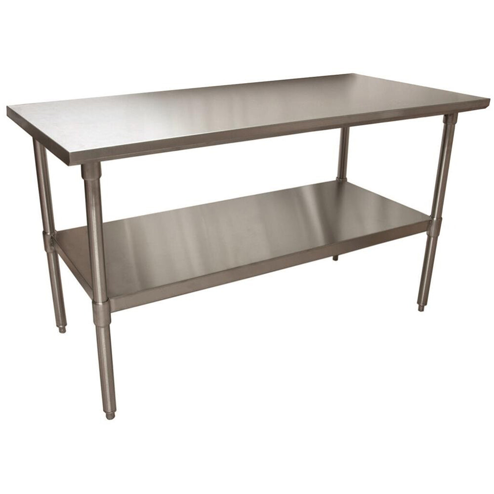 BK Resources CTT-6030 16 Gauge Stainless Steel Work Table with Galvanized Undershelf 60"Wx30"D