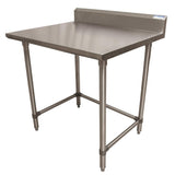 BK Resources QVTR5OB-3630 14 Gauge Stainless Steel Work Table Open Base And Legs with 5"Riser 36"Wx30"D