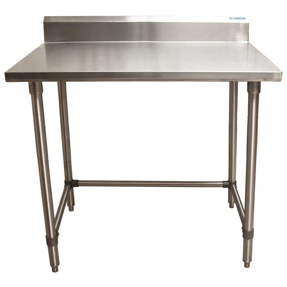 BK Resources QVTR5OB-4830 14 Gauge Stainless Steel Work Table Open Base And Legs with 5"Riser 48"Wx30"D