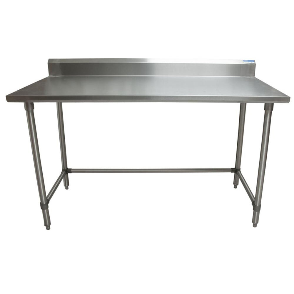 BK Resources QVTR5OB-6030 14 Gauge Stainless Steel Work Table Open Base And Legs with 5"Riser 60"Wx30"D