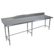 BK Resources QVTR5OB-8424 14 Gauge Stainless Steel Work Table Open Base And Legs with 5"Riser 84"Wx24"D