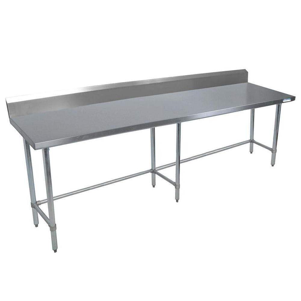 BK Resources QVTR5OB-8424 14 Gauge Stainless Steel Work Table Open Base And Legs with 5"Riser 84"Wx24"D
