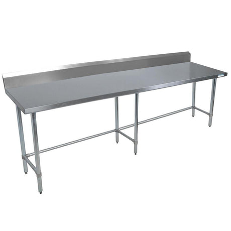 BK Resources QVTR5OB-8430 14 Gauge Stainless Steel Work Table Open Base And Legs with 5"Riser 84"Wx30"D
