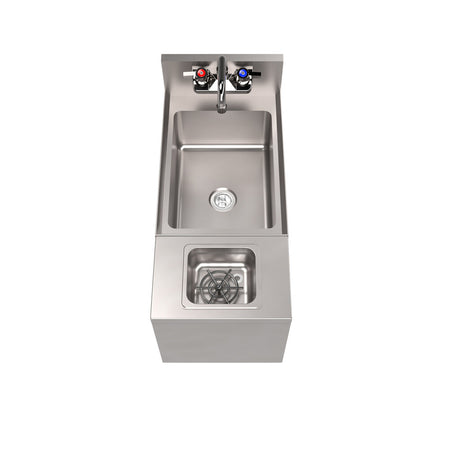BK Resources UB4-18-SS12-GR-PG Underbar 18" x 12" Glass Rinser Speed Station Handsink with Legs