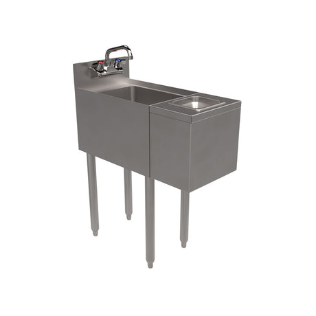 BK Resources UB4-18-SS12-GR-PG Underbar 18" x 12" Glass Rinser Speed Station Handsink with Legs