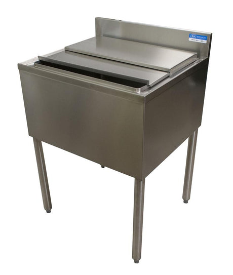 BK Resources UB4‐21‐IBCP24‐8 24"X 21" Ice Bin and Lid with 8 Circuit Cold Plate Stainless Steel with Drain