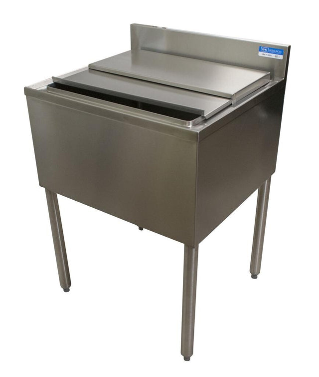 BK Resources UB4‐21‐IBCP24‐8 24"X 21" Ice Bin and Lid with 8 Circuit Cold Plate Stainless Steel with Drain