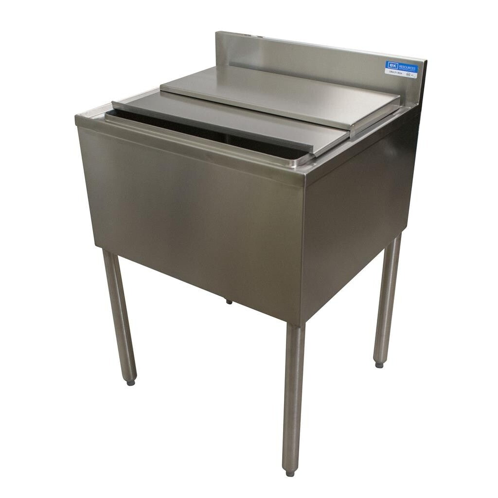 BK Resources UB4‐21‐IBCP30‐10 30"X 21" Ice Bin & Lid with 10 Circuit Cold Plate Stainless Steel with Drain