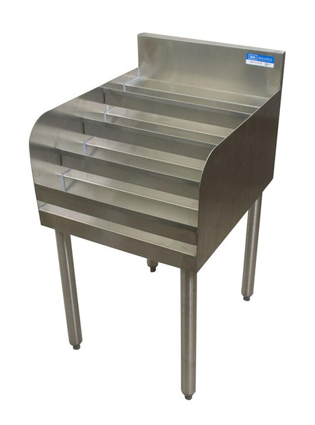 BK Resources UB4‐21‐LD24 21"X24" 4 Step Liquor Display Rack With Stainless Steel Legs