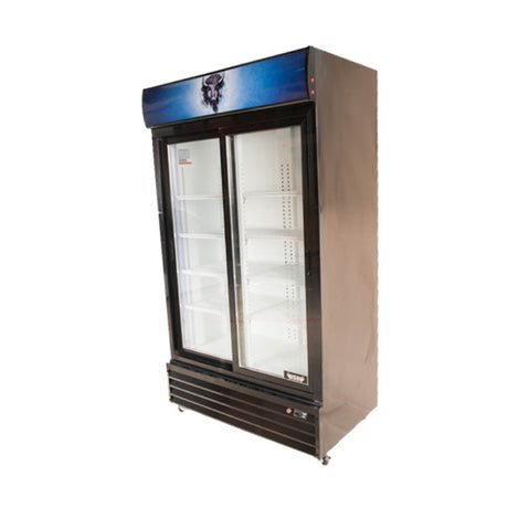 Bison BGM-35-SD 44.5'' (2) Sliding Glass Door Refrigerated Merchandiser 35 Cu. Ft.