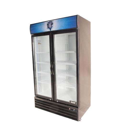 Bison BGM-35 (2) Glass Door Merchandising Refrigerator 35 Cu. Ft.