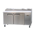 Bison BPT-67 67'' (2) Door Refrigerated Pizza Prep Table